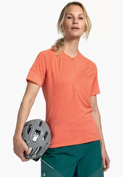 Dames Schöffel Shirts/Polos Uitgang Roze Sportief Fietsshirt Gemaakt Van Gerecyclede Vezels
