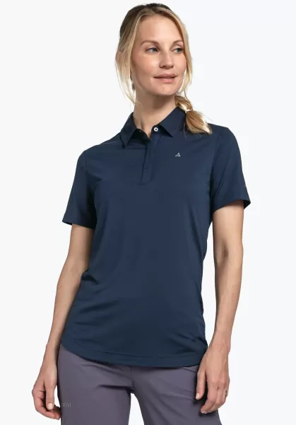 Dames Shirts/Polos Sportieve Polo Van Natuurlijke Vezels Blauw Schöffel Ongelooflijk