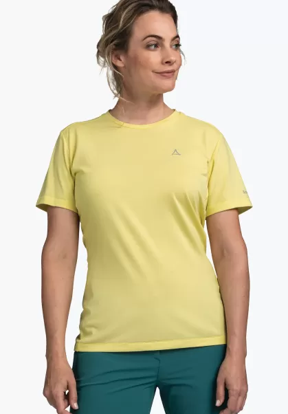 Dames Geel Koelend Shirt Gemaakt Van Gerecycled Materiaal Shirts/Polos Schöffel Opvallend