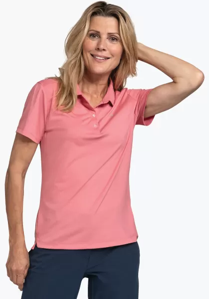 Roze Dames Goedkope Prijs Schöffel Shirts/Polos Gerecycled Poloshirt Voor Wandeltochten