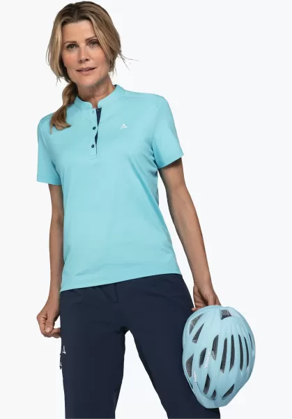 Shirts/Polos Koelend Fietsshirt Met Achterzak Ruilen Dames Blauw Schöffel