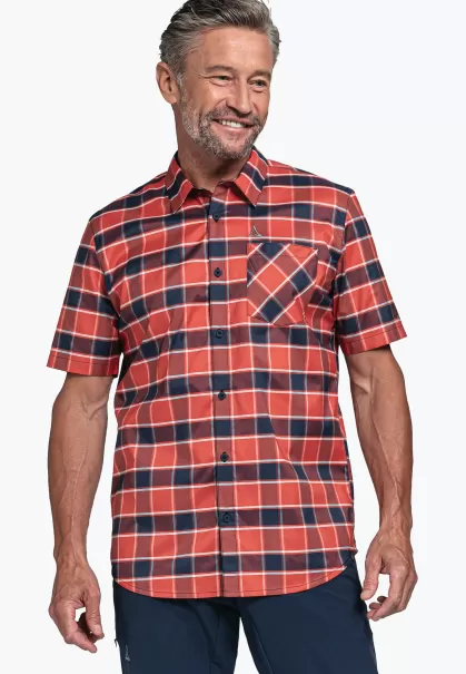 Hemden Rood Basic-Hemd Met Een Zachte Touch Heren Certificering Schöffel
