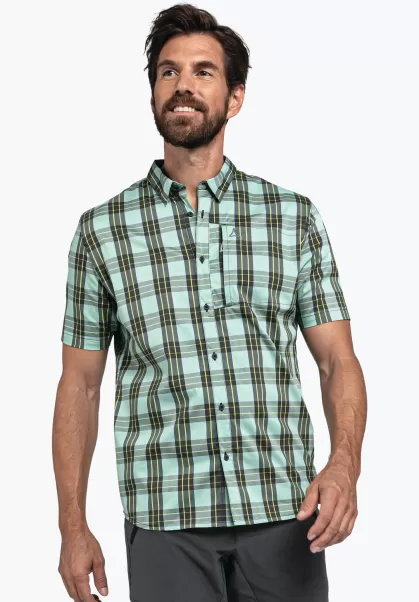 Schöffel Heren Groen Stof Wandelhemd Met Koelend Effect Hemden