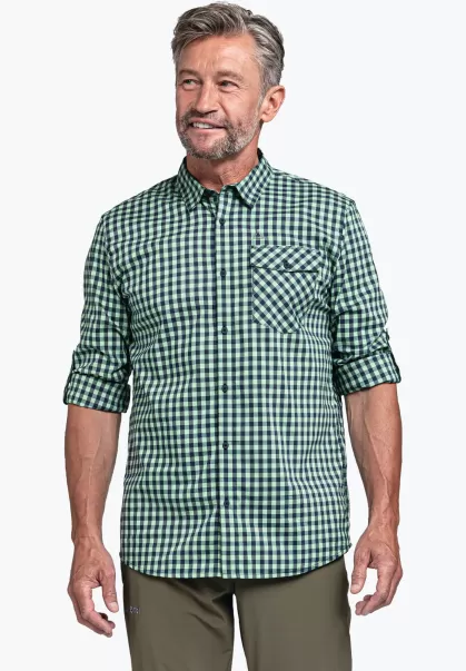 Hemden Schöffel Functioneel Hemd Met Bewegingsvrijheid Groen Heren Mode