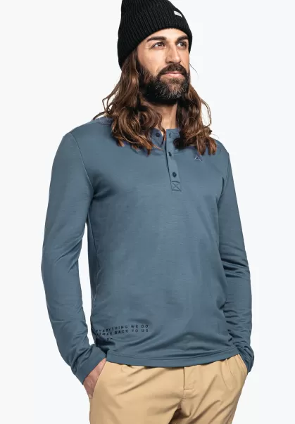Shirts/Polos Schöffel Heren Longsleeve Met Het Hoogste Draagcomfort Blauw Exclusief