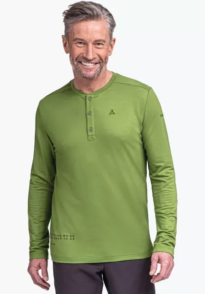 Heren Shirts/Polos Streetwear Longsleeve Met Het Hoogste Draagcomfort Groen Schöffel