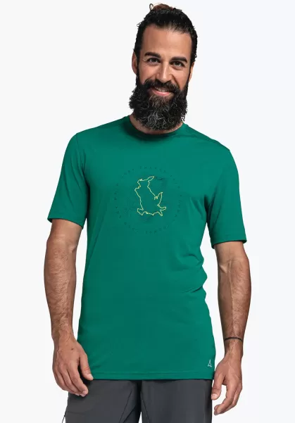 Groen Schöffel Shirts/Polos Heren Opvallend Sneldrogend T-Shirt Van Tencel©