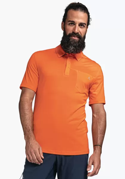 Shirts/Polos Oranje Dienst Sportieve Polo Van Natuurlijke Vezels Schöffel Heren