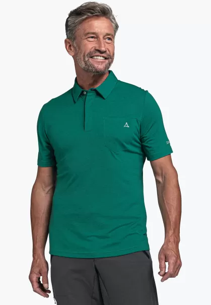 Shirts/Polos Sportieve Polo Van Natuurlijke Vezels Heren Groen Elegante Schöffel