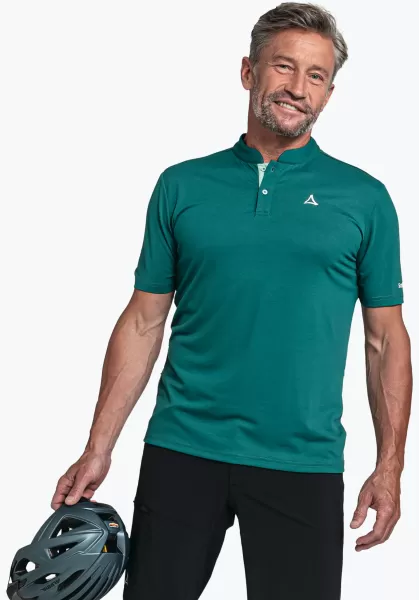 Schöffel Heren Elegant Shirts/Polos Koelend Fietsshirt Met Achterzak Groen