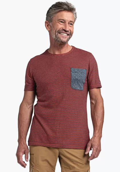 Rood Heren Shirts/Polos Koelend Shirt Gemaakt Van Hennep-Materiaalmix Avontuurlijk Schöffel