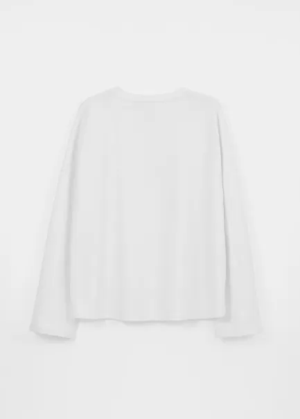 Vagabond Wit Textiel Boxy Long Sleeve T-Shirt Dames T-Shirts